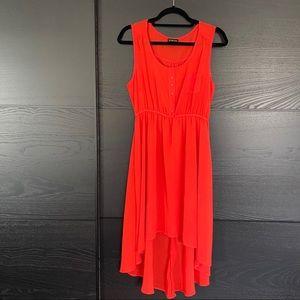 TIMINO - Sheer coral high low dress